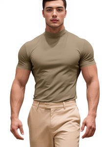 <b>Men's</b> Summer Casual Base T-Shirt Slim Fit Short Sleeve Wholesale Customizable Sports <b>Tops</b> - Product Image 4