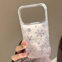 Coque de téléphone Hiver Flocon de Neige Douce et Romantique, Compatible iPhone 17 Air 16 Pro Max, avec Protection d'Objectif Flash, Antichoc et Rigide
