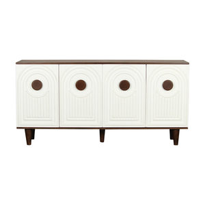 Multi Functional Solid Mango Wood <b>Sideboard</b> Buffet Cabinet with Large Capacity Shelves Modern Wooden <b>Storage</b> Unit - Product Image 1