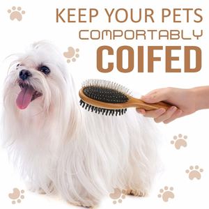 Cepillo de Bambú de Doble Cara Personalizado al por Mayor para el Cuidado de Perros de Pelo Largo, Peine de Madera para Mascotas - Product Image 6