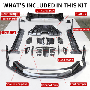 Kit de Carrocería de Fibra de Carbono Seca de la Mejor Calidad, Estilo OEM, para Porsche 911 992 GT3RS, Alerón Delantero y Trasero, Rejilla de Ventilación, Faldones Laterales - Product Image 2