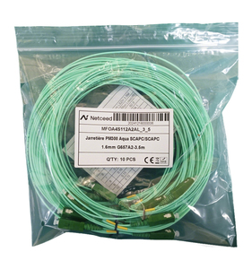 Cable de Fibra Óptica SC APC Aqua Simplex 1.6MM 3.5M 4M 5M LSZH G657A2, Certificado CE RoHS, para Telecomunicaciones, Francia - Product Image 1