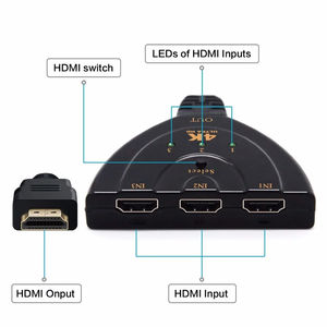 Commutateur KVM compatible 4K 2K 3D 3 entrées 1 sortie Mini Hub de commutation vidéo 3 ports 1080P pour DVD HDTV Xbox PS3 PS4 - Product Image 3