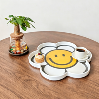 Plateau en mélamine en forme de tournesol, prix d'usine, pour servir, hôtel, camping, rangement et décoration à la maison