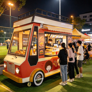 Carrito de Comida Móvil Eléctrico con Conducción Estable y Piso Antideslizante, Camión de Cocina Móvil para Negocios en Playas, Resorts y Parques - Product Image 1