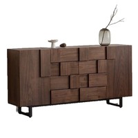 Buffet traditionnel de luxe en bois de couleur noyer, taille 180, console de rangement, table pour chambre à coucher et hôtel