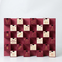 Boîte cadeau de Noël de luxe personnalisée, boîte à tiroirs pour les fêtes, calendrier de l'avent, emballage rigide, remplissable pour parfum, cosmétiques, cadeaux