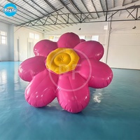 Ballon gonflable de fleur de PVC de décoration de partie gonflable blanche rose personnalisée de couleur pour la publicité