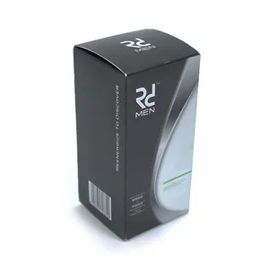 Kotak kustom logo mewah GONHUA pabrikan produk kosmetik parfum elektronik kemasan kotak kertas karton hitam cetak warna