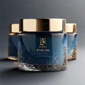 Custom 30g 50g 100g <strong>Empty</strong> Luxury Skincare Glass Cream <strong>Cosmetic</strong> <strong>Jar</strong> With Lid - Product Image 1