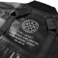 Blouson en cuir imprimé de haute qualité, logo personnalisé Blouson court multi-poches Blouson aviateur en cuir Airforce pour hommes