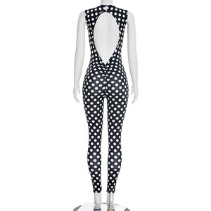 PEEQI J26JP025 Nuova Collezione Primavera 2026 Tuta <span class=keywords><strong>Elegante</strong></span> da <span class=keywords><strong>Donna</strong></span>, Stile Slim Fit, Senza Maniche, con Stampa a Pois - Product Image 6