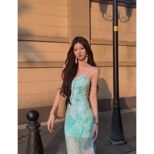 Mint Green Mesh Mermaid Maxi Dress Women Summer Beach Vacation Strapless Stretch Hollow Out Slim Fit Long Dress - Product Image 5