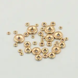 Hochwertige Rondelle Flat Spacer Perlen Großhandel für Schmuck DIY Armband Herstellung von 14 Karat Gold gefüllten Perlen