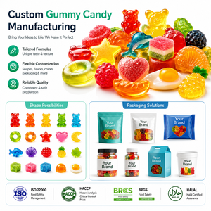 Bonbons gélifiés fruités en forme d'ours personnalisés, saveur sucrée et acidulée, doux, halal, fabricant d'usine, OEM, ODM, marque privée, <span class=keywords><strong>TIK</strong></span> <span class=keywords><strong>TOK</strong></span> - Product Image 4