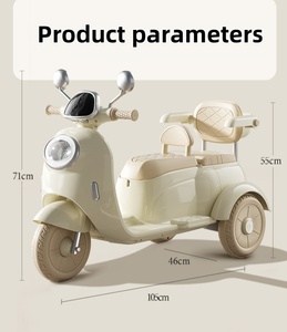 Moto électrique rose pour enfants, <span class=keywords><strong>tricycle</strong></span> pour bébé avec siège passager - Voiture jouet télécommandée rechargeable pour deux personnes - Product Image 6