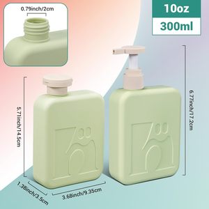 Bouteilles à pompe cylindriques vertes de luxe avec impression de logo personnalisé, 250 ml/350 ml/500 ml, PET, pour lotion, shampoing, gel douche et faux cils - Product Image 2