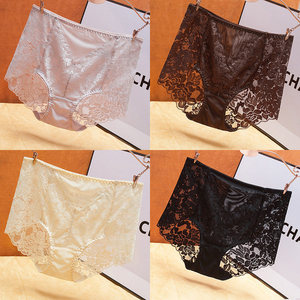 Culottes courtes taille haute en dentelle transparente pour femmes, motif floral, sous-vêtements féminins transparents, couleurs assorties, vente en gros - Product Image 6