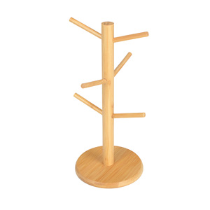 Bamboo Cup Rack With Stand Multi Functional Desk Organizer For Mug Storage And Draining - Product Image 3