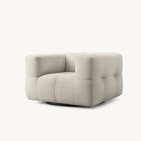 Fauteuil pivotant d'appoint en tissu moderne de luxe, personnalisable, durable et décoratif, idéal pour salon et chambre à coucher – Vente directe usine