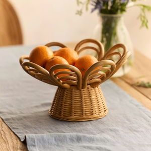Tazón de ratán festoneado natural hecho a mano para decoración del hogar, elegante frutero hecho en Vietnam a un precio competitivo. - Product Image 6