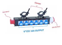 Boîtier de distribution d'alimentation portable Nebula PB031 CEE 32A 5P 380V AC, entrée 16A, sortie 6 prises