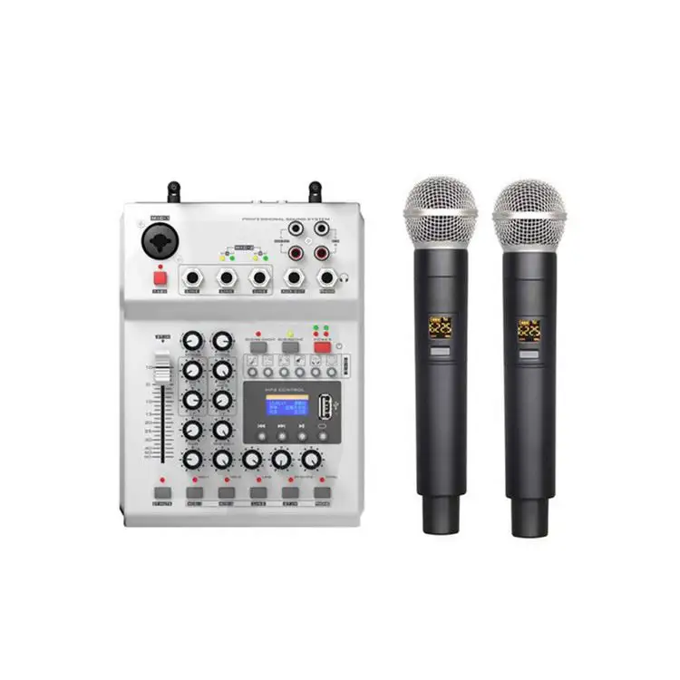 Mixer Audio GAX-350, Mixer Audio dengan LF HF / 6 Efek Suara Hijau Audio Plastik & Logam 610-670Mhz 30 Meter