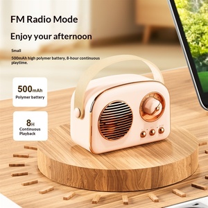 Radio rétro audio sans fil pour haut-parleur d'ordinateur, mini radio portable sans télécommande ni micro intégré, idéal pour un anniversaire - Product Image 2