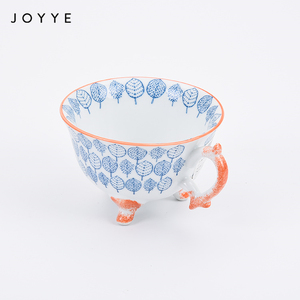Joyye Hand Painting Three <strong>Footed</strong> <strong>Mug</strong> for Tea Flower Dinner Set 250ml Porcelain Tea Cup <strong>Mug</strong> Gold Speckle on Handle - Product Image 6