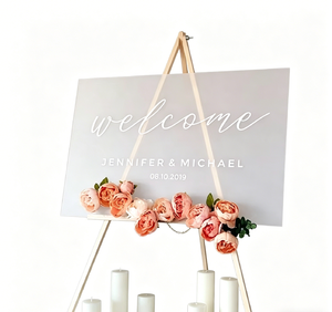 Panneau de bienvenue de mariage en acrylique givré, décoration autoportante personnalisable pour <span class=keywords><strong>la</strong></span> <span class=keywords><strong>cérémonie</strong></span> et <span class=keywords><strong>la</strong></span> réception - Product Image 3