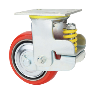 HS Gute Qualität starrer Wirbel mit Schloss Hoch leistungs feder belastete PU-Stoßdämpfer-Lenkräder <span class=keywords><strong>4</strong></span>-Zoll-Rollen - Product Image 5