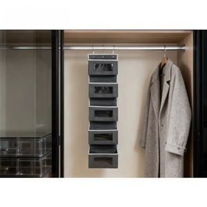 Organizador Colgante para Puerta con Ventanas Transparentes - 5 Bolsillos de Almacenamiento de Tela para Entrada y Dormitorio - Product Image 4