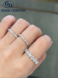 Кольцо Good Century с семью камнями круглой огранки, полукольцо-ободок с выращенными в лаборатории бриллиантами, из золота 18 карат, для помолвки, свадьбы, элитные ювелирные изделия - Product Image 4