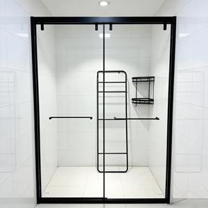 Salle <span class=keywords><strong>de</strong></span> bain avec <span class=keywords><strong>porte</strong></span> coulissante <span class=keywords><strong>noire</strong></span> au design moderne <span class=keywords><strong>120</strong></span>*200 <span class=keywords><strong>cm</strong></span> avec verre trempé <span class=keywords><strong>de</strong></span> 8 mm - Product Image 4