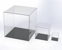 Boîte acrylique présentoir acrylique en verre plexi transparent personnalisé 5 boîte latérale avec couvercle/boîte de présentation à couvercle coulissant
