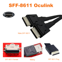 Cable de Extensión de Alta Velocidad para Servidor PCIE Oculink SFF 8611 4I a MINI SAS SFF-8611 4I, Macho a Macho, 50CM 100CM