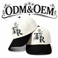 Casquette de baseball unisexe personnalisée OEM ODM avec broderie contrastante, six panneaux, visière incurvée, en coton, style vintage, formelle, décontractée, pour le week-end