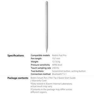 Redmi Smart Pen attivo stilo capacitivo in materiale plastico da scrivere <span class=keywords><strong>penna</strong></span> stile originale per Redmi <span class=keywords><strong>Pad</strong></span> Pro/Redmi <span class=keywords><strong>Pad</strong></span> Pro 5G - Product Image 2