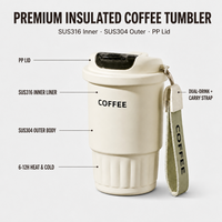 Gobelet isotherme personnalisé Kingze avec logo, 380 ml, en acier inoxydable 316, tasse de voyage thermique, couvercle rabattable anti-fuite pour les voyages en plein air