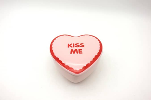 Boîte à bijoux en céramique de luxe avec couvercle en forme de cœur pour la décoration, cadeau pour la Saint-Valentin - Product Image 3