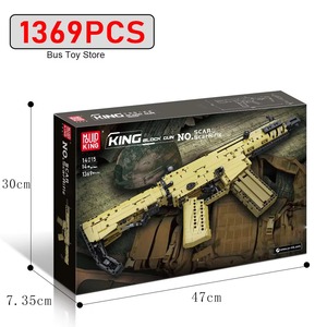Mould <span class=keywords><strong>King</strong></span> 14015 Fusil militaire Scar, modèle d'arme à feu en briques, jouets de construction DIY, ensemble de blocs de construction pour enfants - Product Image 6