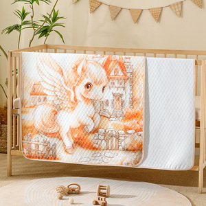 Jianmu Qingyue-camilla para cambiar pañales para bebés, colchón transpirable impermeable de algodón puro de 80x100cm para bebés - Product Image 3