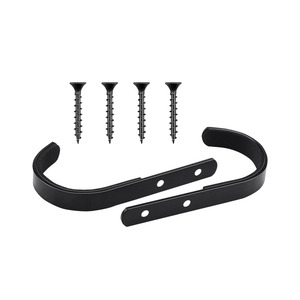 Support mural antidérapant noir en J pour équipement sportif extérieur, support de canne longue, système de suspension utilitaire pour garage - Product Image 4