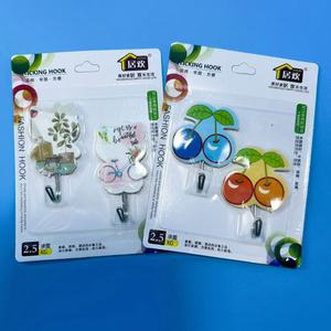 Paquete de 2 ganchos adhesivos, sin necesidad de taladrar, sin costuras, transparentes, para puertas de cocina y baño, y para pegar a la pared. - Product Image 2