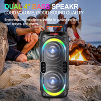 Subwoofers de 4 Pulgadas, Sistema de Sonido para DJ, Caja de Karaoke Portátil para Exteriores, Altavoz Inalámbrico BT, Canto al Aire Libre, LED RGB