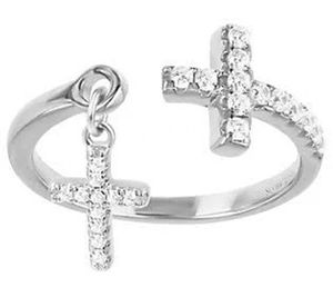 Silver Cross Jewelry with Zircon Luxury Wedding & Party Rings 10 Days Delivery <b>Time</b> - Product Image 3