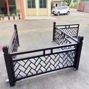 Hàng đầu mũi tên hàng rào riêng tư Bảng điều khiển trang trí mô hình 3D Trung Quốc phong cách rèn sắt sàn lan can cầu thang nặng mạ kẽm - Product Image 3