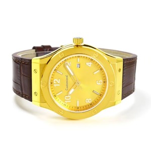 Montre en or pour homme personnalisée de 42 mm, montre à quartz simple pour homme - Product Image 2