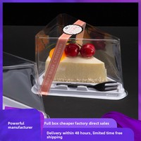 Boîte à gâteau triangulaire transparente en PET de 6 et 8 pouces pour Mille-crêpe, Mousse, Tranches de pâtisserie occidentale, Emballage jetable pour pâtisserie