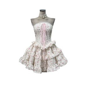 Abito Estivo 2026 <span class=keywords><strong>da</strong></span> <span class=keywords><strong>Donna</strong></span>, Stile Francese con Fiocco Floreale, <span class=keywords><strong>Vestito</strong></span> a Tubo Senza Spalline per Ragazze, Pantaloncini a <span class=keywords><strong>Zucca</strong></span>, Abito per Feste di Compleanno - Product Image 1